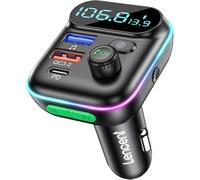Transmetteur FM Bluetooth Voiture, Allume Cigare Bluetooth 5.0 Émetteur Radio, Chargeur Rapide de Voiture PD Type C+ QC3.0, Appels Mains Libres, Lecteur de Musique MP3 Basse Support U Disk