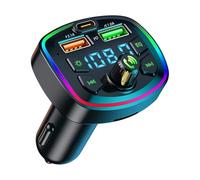 Transmetteur FM Bluetooth Voiture, Allume Cigare USB Bluetooth | Adaptateur Radio Lecteur de MP3, Kit Emetteur 3.1A USB, Appels Mains Libres, Support USB/Carte TF