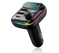 Transmetteur FM Bluetooth Voiture, Bluetooth 5.0 Allume Cigare Radio Adaptateur & Chargeur Rapide 20W PD Type C+ 18W QC3.0, Affichage LED, Appels Mains Libres, Amplis MP3 Basse Stéréo Support U Disk