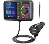 Transmetteur FM Bluetooth Voiture V5.0, Charge Rapide QC3.0, Main Libre, Écran Couleur, Lecteur MP3