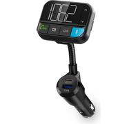 Transmetteur FM de voiture | Col de cygne | Appels mains libres | 2" | Écran Noir Blanc | Bluetooth® | PD 20 W / QC 3.0 | Charge rapide | Boost des basses | Google Assistant / Siri | Noir