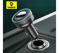 Transmetteur FM pour voiture Baseus, chargeur de voiture Bluetooth 5.0, adaptateur musical, 3.4A, double USB, lecteur MP3, radio, kit mains libres, module audio FM