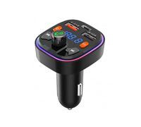 Transmetteur FM pour Voiture - Double Port USB et Chargeur de Voiture PD Type-C, RéTroéClairage LED 7 Couleurs, Lecteur de Musique MP3