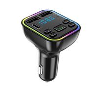 Transmetteur FM sans Fil - Lecteur MP3 de Voiture Professionnel Lumières colorées 5.0 Double Chargeur USB Appel Mains Libres pour Prise de Disque U de Type C Adaptateur Audio Économique Convi