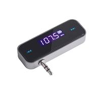 Transmetteur FM Sans Fil,TechKen Recepteur FM Émetteur Universel Wireless Mini Fm Transmitter Adaptateur Autoradio Voiture Support Main-libre,Entrée Jack Stéréo 3,5 mm,Bande 87,5-108 MHz