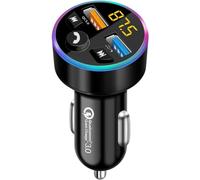Transmetteur FM, transmetteur FM pour voiture, adaptateur audio Bluetooth 5.0, lecteur MP3 avec port de charge double USB QC3.0 + 2,4 A, prise en charge mains libres, disque U, détection de tension,