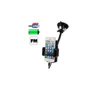 Transmetteur Fm Universel Kit Mains Libres Iphone USB Smartphones Ventouse