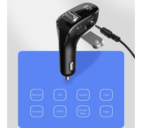 Transmetteur Fm voiture Bluetooth 5.0 Aux Kit mains libres sans fil Chargeur double Usb Radio Mp3 Black Player