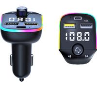 Transmetteur Fm voiture Bluetooth-compatible Connexion mains libres sans fil Kit stéréo Mp3 Lecteur de musique Chargeur Usb Noir