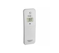 TFA Dostmann Emetteur Thermo-hygro, 30.3239.02, pour thermomètre de Piscine Marbella et Stations météo TFA WLAN, avec écran, Blanc