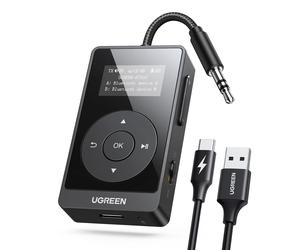 Transmetteur Récepteur Bluetooth 5.3 Adaptateur Bluetooth Jack 2 en 1 avec AptX Faible Latence Écran OLED Double Connexion Compatible avec TV PC Casque Avion Voiture Enceinte Gym Haut-Parleur