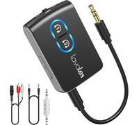 Transmetteur Récepteur Bluetooth 5.3 pour TV,Bluetooth Adaptateur Audio 3,5mm Jack HiFi AUX RCA,AptX-LL Double Link pour Smartphone vers Casque Bluetooth/Avion/Enceinte,Volume réglable