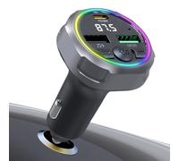 Transmetteurs FM pour lecteur MP3 - Adaptateur radio sans fil 7 couleurs | 5.3 CHIP FAST CHARM RADIA MUSIC CONVERTER, adaptateur de voiture 30 W PD QC3.0, Plug and Play
