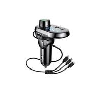 Transmetteurs FM sans fil Bluetooth 5.0 3 EN 1 Kit main libre voiture avec câble de charge pour iPhone Android