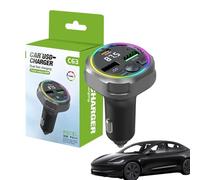 Transmettitore FM Blüetooth 5.3 per Auto - Adattatore Audio Radio & Riproduzione Musicale | Caricab Rapido Qc3.0+PD 30 W | Kit avec microphone Doppio | Ricarica Super Veloce A Scatto