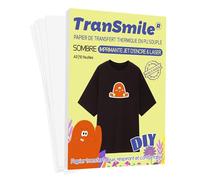 TranSmile Papier Transfert pour Textile noir et foncé, A3*10 feuilles papier transfert thermocollant pour tissu, impression jet d’encre&laser FR-3-3.0-A3-10