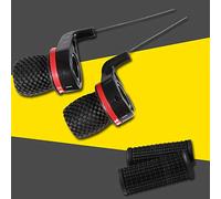 Transmission de Changement de Vitesse à Poignée Tournante pour Vélo de Montagne à Haute durabilité, Conception Peu Encombrante, Couleur Rouge + Noir - 1 Paire pour Changement de Vitesse de