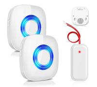 Transmission de Signal Sans Fil, Sonnette de Porte PHYSEN et Transmission de Carillon, Convertisseur Radio pour Sonnettes Existantes, Kit d'Extension de Carillon Radio (1 Convertisseur & 2 Récepteurs)