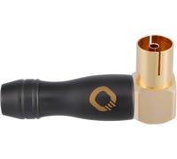 Transmission Shift F90 Fiche D'Antenne Iec Coaxiale (W) (Fiche Coudée, Adaptateur, Vissable) Plaqué Or Pour Connexion Tv/Radio - 1 Pièce