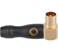 Transmission Shift M90 Fiche d'antenne IEC coaxiale (m) (fiche coudée, adaptateur, vissable) plaqué or pour connexion TV/radio - 1 pièce