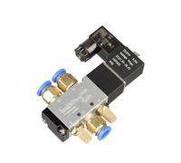 Transmission Solenoid Valve Kit Électrovanne 4V110-06 12V 1/8" 3 voies, vanne de régulation pneumatique, électro-gaz, électromagnétique, corps en aluminium transmission manuelle(8MM,DC12V)