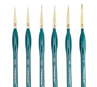 Transon Detail Lot de 6 pinceaux fins pour modélisme, artisanat, peinture artistique (vert)
