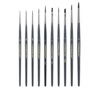 Transon Lot de 10 pinceaux Miniatures pour Peinture Acrylique, Aquarelle, Gouache, Encre Tempera et Peinture corporelle