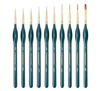 Transon Lot de 10 pinceaux Miniatures pour Peinture Acrylique, Aquarelle, Peinture sur Roche