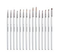Transon Lot de 15 Mini pinceaux de Peinture pour maquettes Miniatures pour Peinture Acrylique, Gouache, Aquarelle, Tempera et Peinture à l'huile