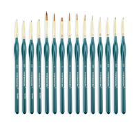 Transon Lot de 15 pinceaux miniatures pour peinture acrylique, aquarelle, artisanat, roches et peinture de visage