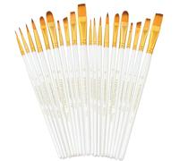 Transon Lot de 20 pinceaux pour Peinture Acrylique, Aquarelle, Gouache, Loisirs créatifs, Peinture sur Roche