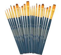 Transon Lot de 20 pinceaux pour peinture acrylique aquarelle gouache, loisirs créatifs, visage, roche, couleur verte