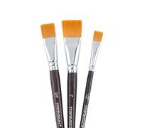 Transon Lot de 3 pinceaux plats pour peinture acrylique, aquarelle, gouache, huile et peinture corporelle