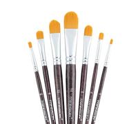 Transon Lot de 7 pinceaux Filbert pour peinture acrylique, aquarelle, gouache, huile et corps