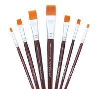 Transon Lot de 7 pinceaux plats pour peinture multimédia