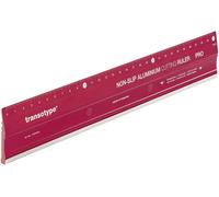 Transotype Règle à découper PRO 30 cm 17803006 – aluminium rouge, antidérapante, arête acier