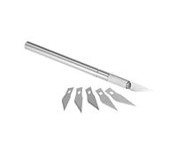 transotype cutter en aluminium, scalpel de haute qualité, y compris 5 lames de rechange et capuchon de protection du cutter, longueur env. 15 cm