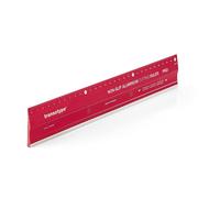 Transotype Règle à découper PRO 30 cm 17803006 – aluminium rouge, antidérapante, arête acier