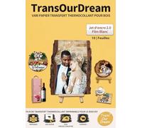 TransOurDream 10 Feuilles * A4 Papier Transfert pour Bois 2.0- Film Blanc, Photo ou Image thermocollants, Imprimable, Imprimantes Jet d'encre, DIY, Cadeau personnalisé fête, FR-Bois-2.0