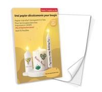TransOurDream A4 x 10 feuilles Papier transfert professionnelle pour bougie, compatible imprimante laser, papier décalcomanie à l'eau, impression non miroir (FR-12-Laser-10)