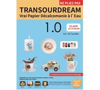 TransOurDream A4x10 feuilles Papier transfert Décalcomanie pour mug, bougie,verre, céramique,Impression Jet d'Encre,film transparent