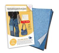 TransOurDream Vrai Patch Jeans Thermocollant tissu, A5(14,8 cm x 21 cm) * 7 feuilles, 7 couleurs, Écusson Denim adhésif à repasser, colle forte, Décoration, Réparation vêtement, FR-M-7