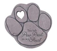 Transpac You Left Paw Prints Pierre décorative en ciment Gris 25,4 x 25,4 cm