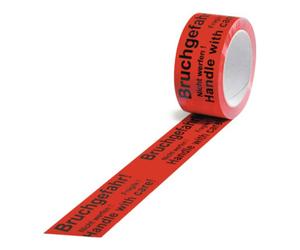 TransPak Ruban adhésif d'avertissement PP, risque de bris L. 66 m, l. 50 mm rouge Rouleau Quantité:1