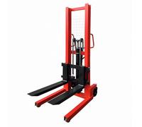 Transpalette à pompe manuelle Empileur manuel 2T, fourche de 85cm, largeur réglable avec frein for entrepôt stockage Transpalette