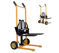 Transpalette Hydraulique Manuel, Empileur de Élévateur de Matériel Levage Maximal de 200 kg, Équipé de avec Pieds Fixes et Fourches Réglables, Hauteur de Levage est de 90 cm