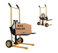 Transpalette Hydraulique Manuel Empileur de Élévateur de Matériel Levage Maximal de 200 kg,Levée 900 mm,Chariot élévateur à Plateforme élévateur Portable pour entrepôt,Bureau, Magasin