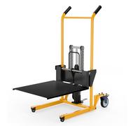 Transpalette manuel avec fonction de levage, capacité de charge 440 lb, adapté à la manutention de marchandises dans les petites entreprises et les environnements industriels.