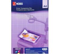 Nobo 33634668 Lucidi per Lavagana Luminosa, Formato A4 per Stampante a Getto d'Inchiostro, 50 Pezzi