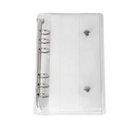 Transparent A6, couverture de classeur à anneaux, en PVC, 6 anneaux, fermeture souple transparente, couverture des liants, classeur à feuilles mobiles pour livre de cabinet photo, document photo